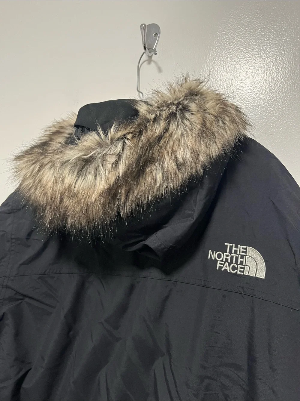 The North Face Gotham Jacket III 550 Down Fill Puffer Jacket Fur Trim Black XL